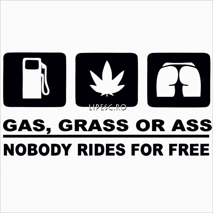 Sticker gas grass or ass