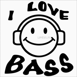 Sticker I love bass 